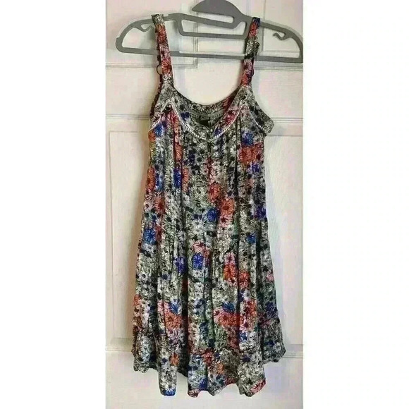 Wild Fable Large A-Line Mini Dress Spaghetti Straps Bohemian Floral Size XS - Picture 1 of 6
